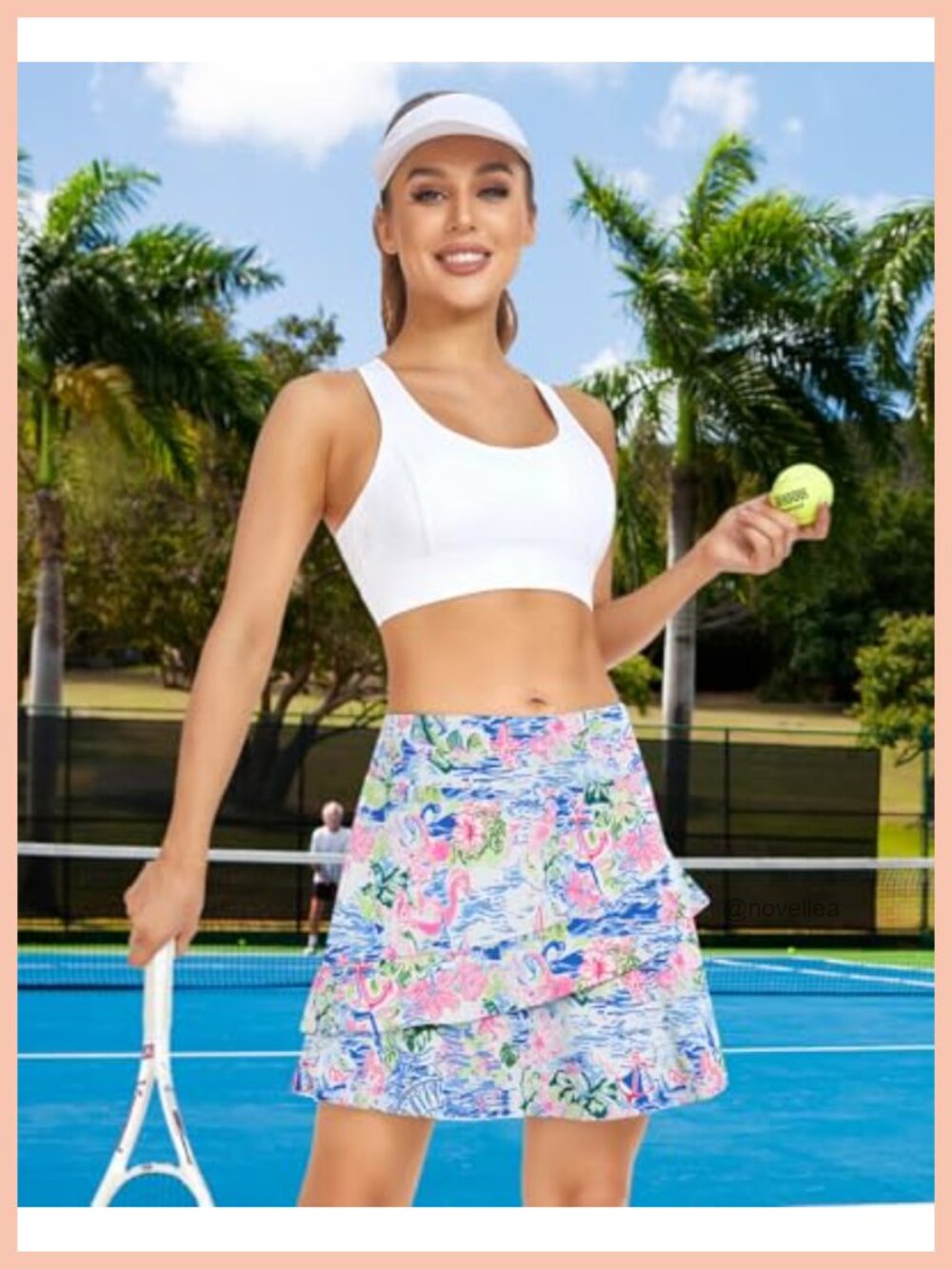 Women's Ruffle Pleated Golf Skort Athletic Tennis Pickleball Skirt with Pockets - Picture 2 of 6
